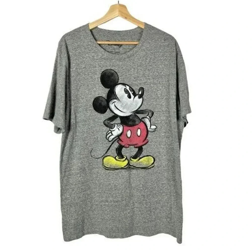 Disney Gray Old School Mickey Graphic Short Sleeve T-Shirt XL